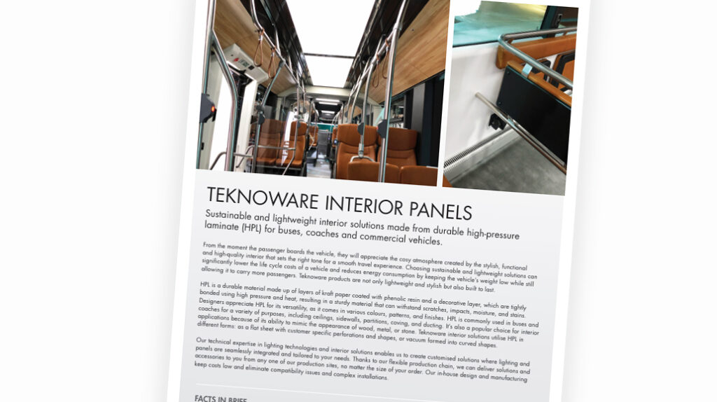 Interior Panels for Rail and Bus Vehicles - Teknoware